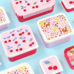 Lot de 4 boîtes à goûter Cerises