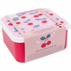 Lot de 4 boîtes à goûter Cerises