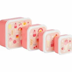 Lot de 4 boîtes à goûter Crème Glacée