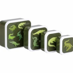 Lot de 4 boîtes à goûter Crocodiles