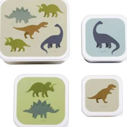 Lot de 4 boîtes à goûter Dinosaure