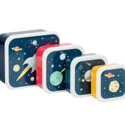 Lot de 4 boîtes à goûter Espace