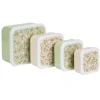 Lot de 4 boîtes à goûter Fleurs