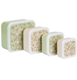 Lot de 4 boîtes à goûter Fleurs