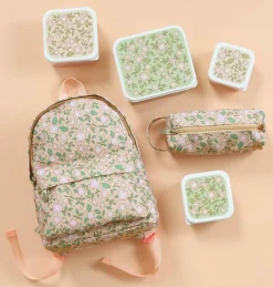 Lot de 4 boîtes à goûter Fleurs