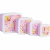 Lot de 4 boîtes à goûter Fleurs du jardin