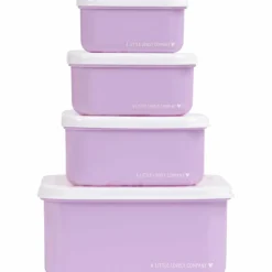 Lot de 4 boîtes à goûter Fleurs du jardin