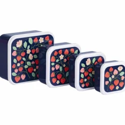 Lot de 4 boîtes à goûter Fraises