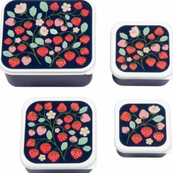 Lot de 4 boîtes à goûter Fraises