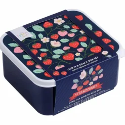 Lot de 4 boîtes à goûter Fraises