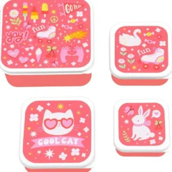 Lot de 4 boîtes à goûter Fun