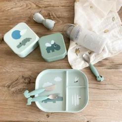 Lot de 3 boîtes à goûter Happy clouds vert