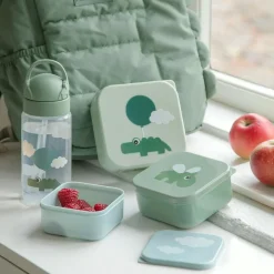 Lot de 3 boîtes à goûter Happy clouds vert