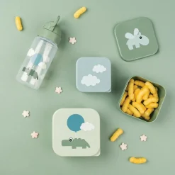 Lot de 3 boîtes à goûter Happy clouds vert