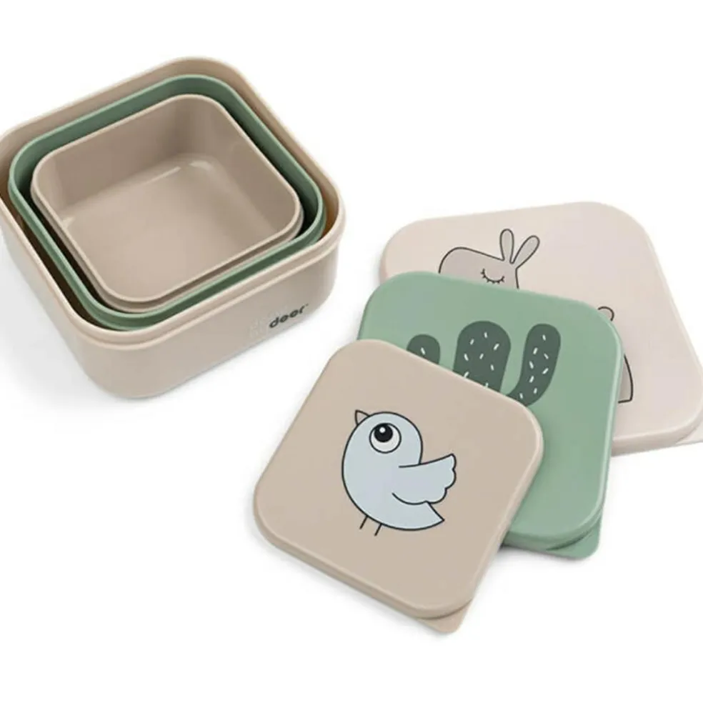 Lot de 3 boîtes à goûter Lalee Sable mixte