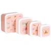 Lot de 4 boîtes à goûter Papillons