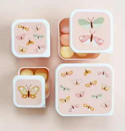 Lot de 4 boîtes à goûter Papillons