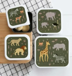 Lot de 4 boîtes à goûter Savane