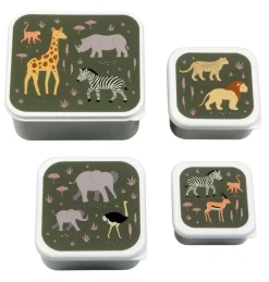 Lot de 4 boîtes à goûter Savane