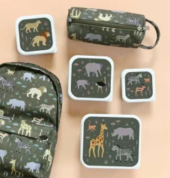 Lot de 4 boîtes à goûter Savane