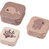 Lot de 3 boîtes à goûter Sea Friends rose