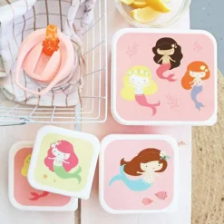Lot de 4 boîtes à goûter Sirène