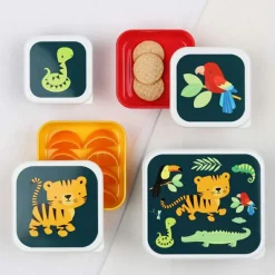 Lot de 4 boîtes à goûter Tigre