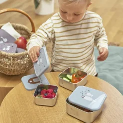 Lot de 3 boîtes à goûter Tiny Farmer bleu