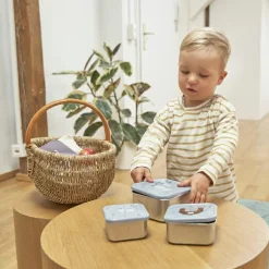 Lot de 3 boîtes à goûter Tiny Farmer bleu