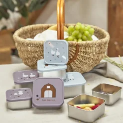 Lot de 3 boîtes à goûter Tiny Farmer bleu
