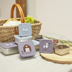 Lot de 3 boîtes à goûter Tiny Farmer bleu