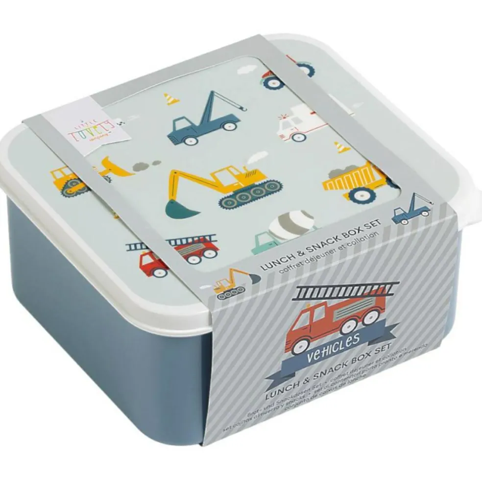 Lot de 4 boîtes à goûter Véhicules