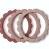 Lot de 3 bracelets de dentition Flower Rose-Blush-Shifting sand