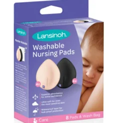 Lot de 8 coussinets d'allaitement lavables couleurs