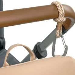 Lot de 2 crochets attaches poussettes camel vanille