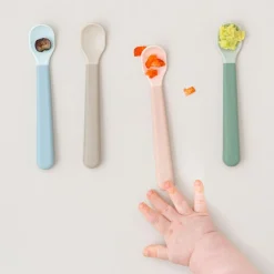 Lot de 3 cuillères bébé Easy-grip sable