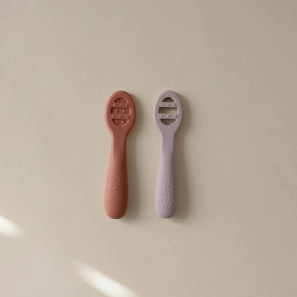 Lot de 2 cuillères d'apprentissage Rose-Soft Lilac