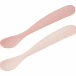 Lot de 2 cuillères silicone 1er âge avec boîte de transport Duo barbe à papa