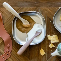 Lot de 2 cuillères silicone 1er âge avec boîte de transport Duo argile