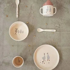 Lot de 4 cuillères Tiny Farmer mouton et oie naturel