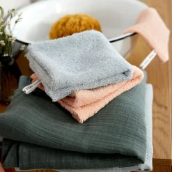 Lot de 3 débarbouillettes bleu poudré