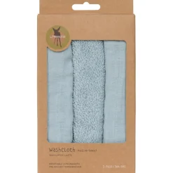 Lot de 3 débarbouillettes bleu poudré