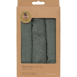 Lot de 3 débarbouillettes vert pétrole