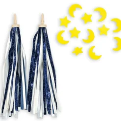 Lot de 2 décorations pour guidon vélo enfant Dark Blue Glitter