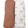 Lot de 2 draps housse en coton bio Sunlight (65 x 130 cm)