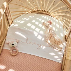 Lot de 2 draps housses de berceau blancs (40 x 80 cm)