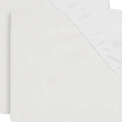 Lot de 2 draps housses en coton blancs (60 x 120 cm)