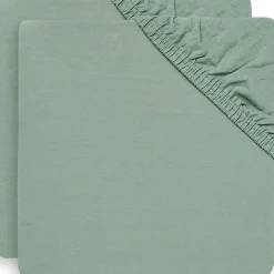 Lot de 2 draps housses en coton Ash Green (60 x 120 cm)