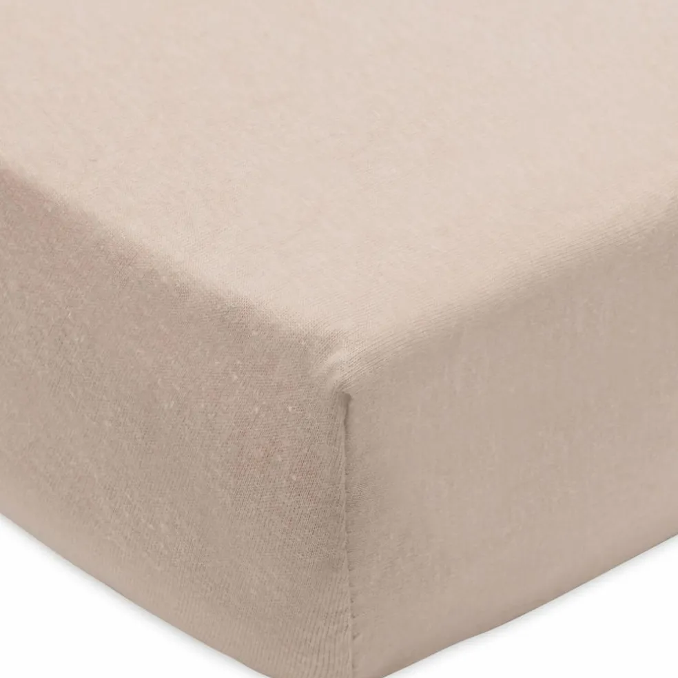 Lot de 2 draps housses en jersey Wild Rose-Biscuit (60 x 120 cm)