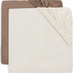Lot de 2 draps housses en jersey Milky Coffee-Ivory (40 x 80 cm)